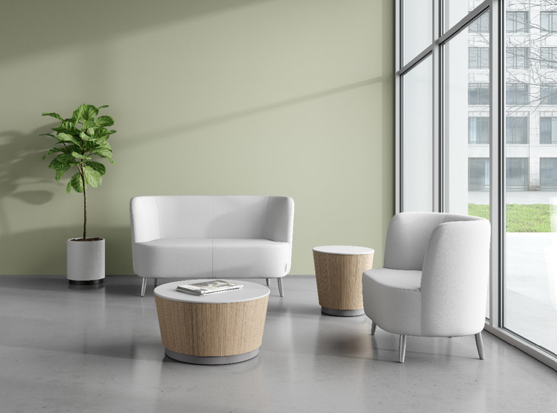 healthcare-furniture-in-waiting-area-image012 healthcare furniture - couch, chair, small round tables - in sunlit waiting area